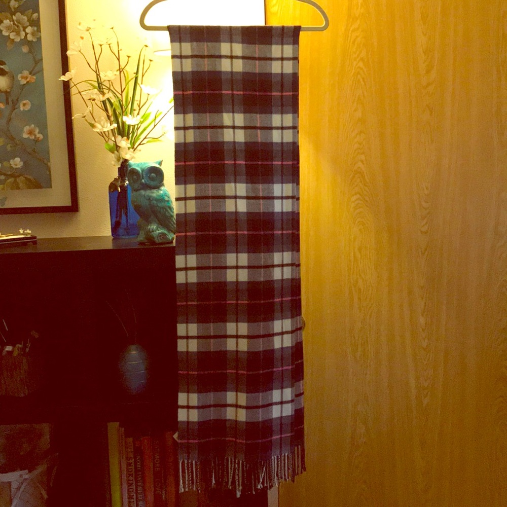 Cozy Classic Navy Plaid Scarf